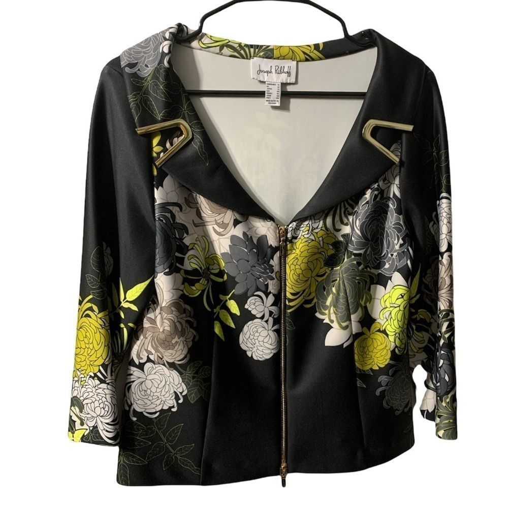 Joseph Ribkoff elegant floral Blazer with metal adornments